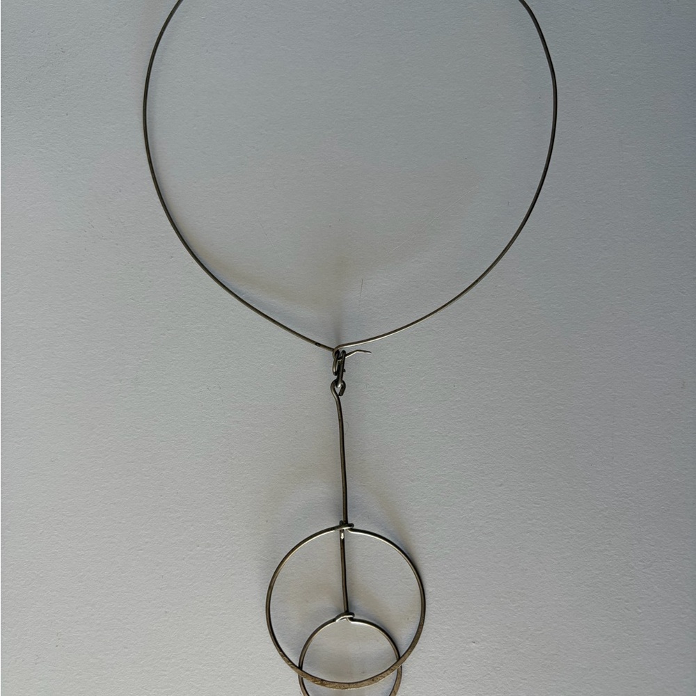 Geometric Modernism Sterling Silver Necklace Vintage